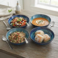 "Aura Reactive Glaze" Serving Bowl Set (4 Pieces)